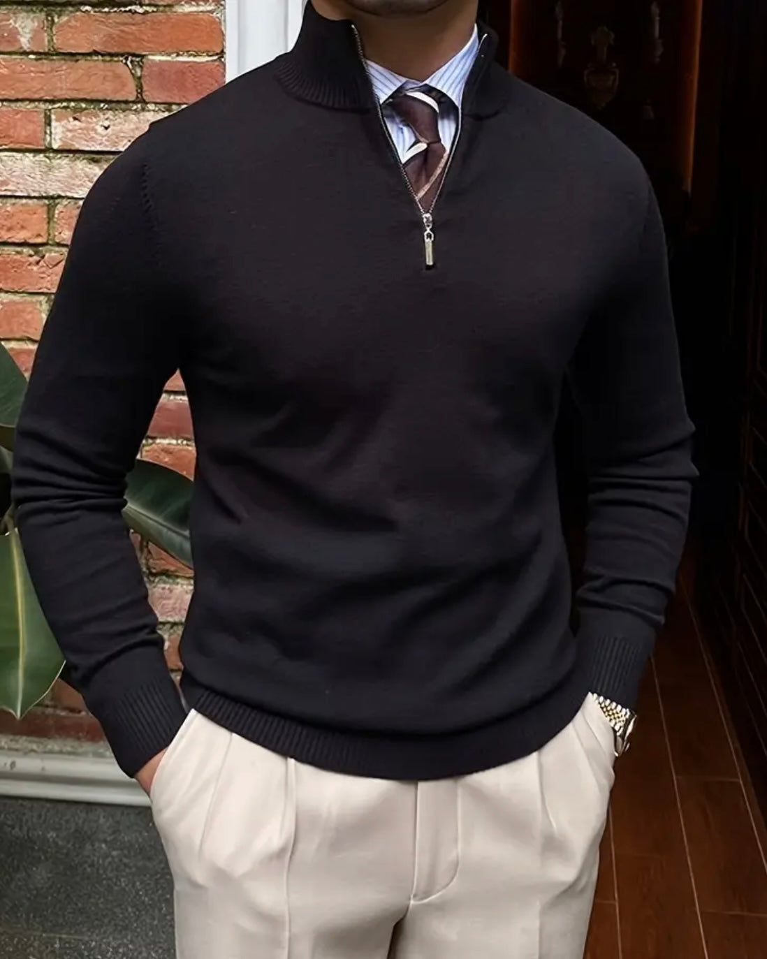 ROMA Quarter Zip Sweater
