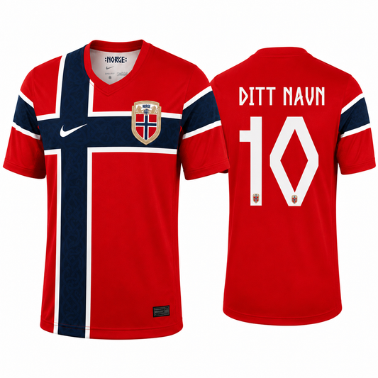 🇳🇴 Eksklusiv Norge 2026-drakt – Ditt navn, ditt nummer
